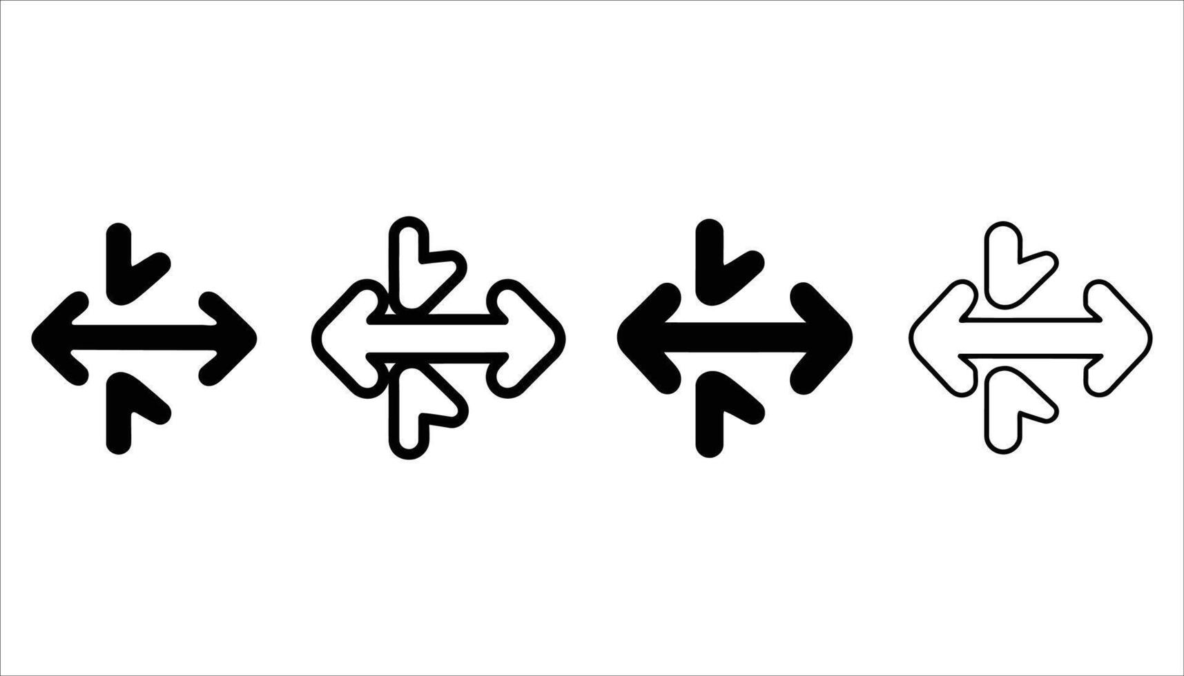 Directional Arrows Icon Set. Navigation and Movement Symbols vector