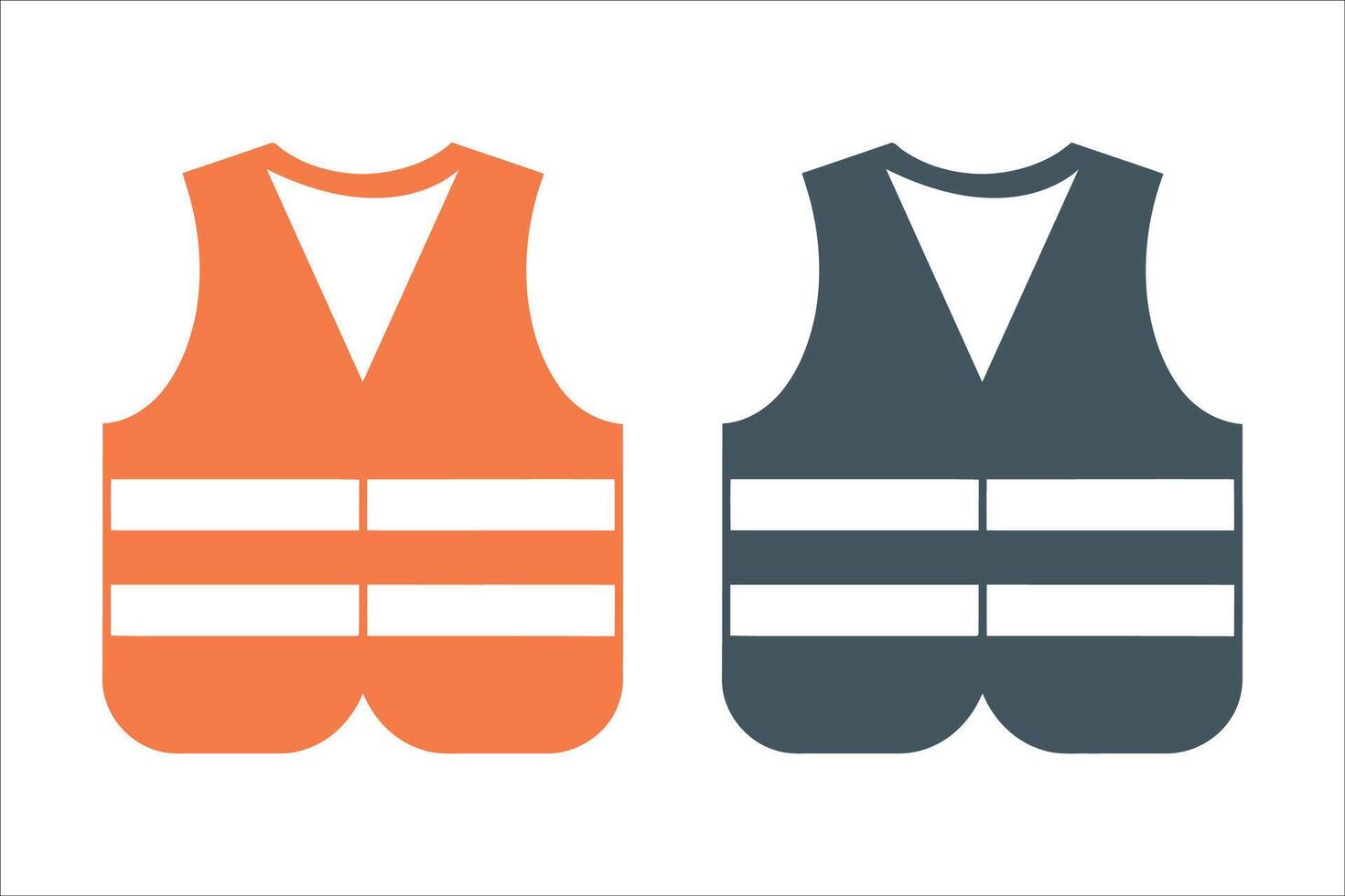 Safety Vest Icon Set. High Visibility Workwear. vector