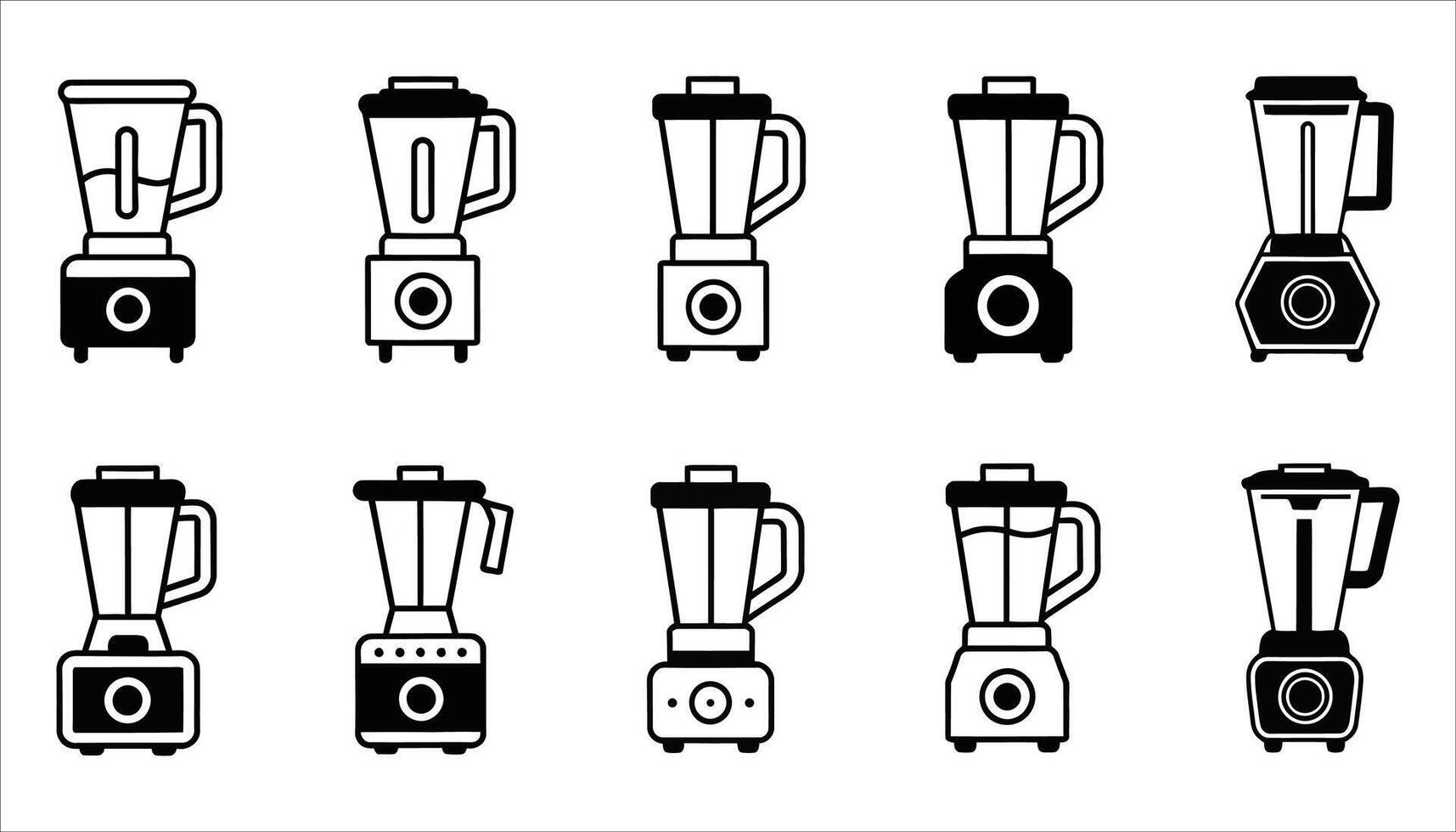 Blender Icon Set. Kitchen Appliance and Smoothie Maker. vector