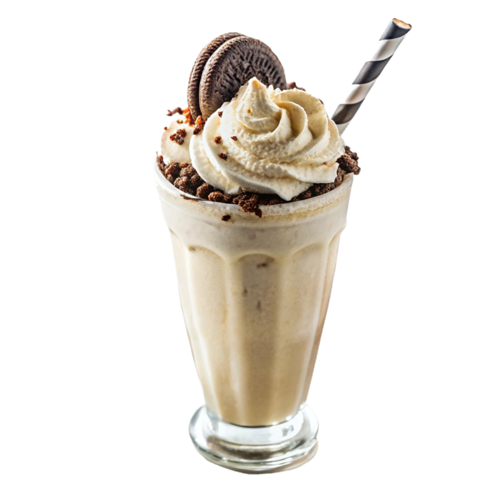oreo milkshake is isolated on transparent background png