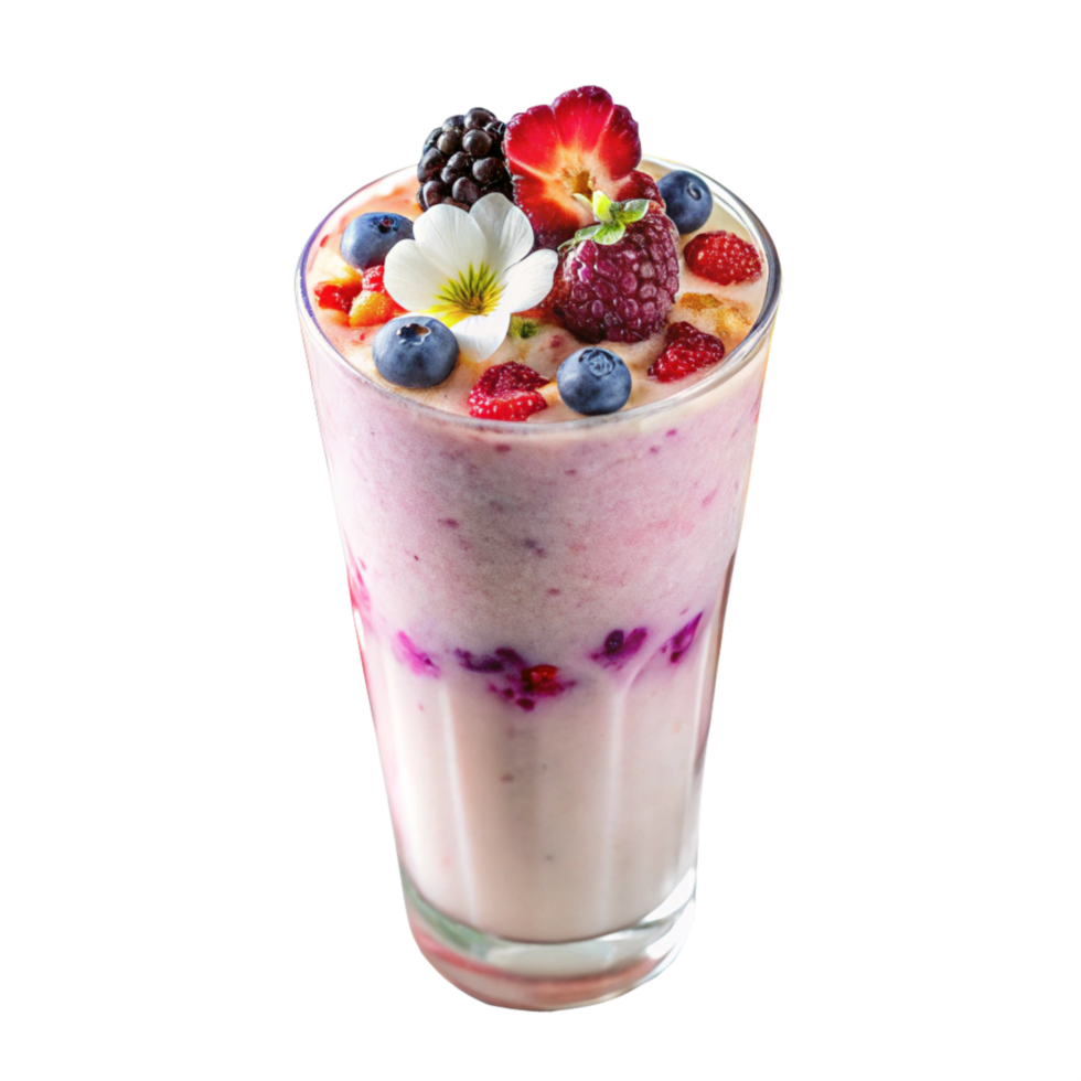 fruity milkshake is isolated on transparent background png