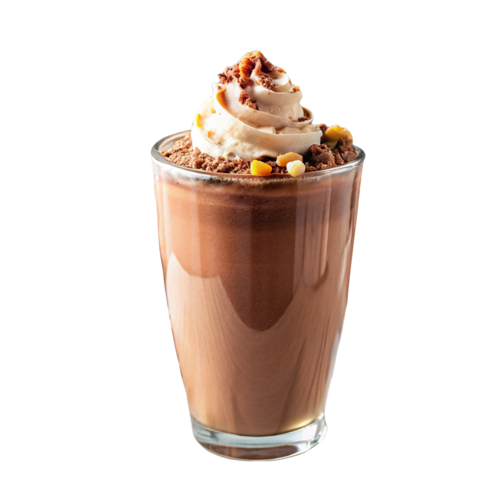 nutella milkshake is isolated on transparent background png