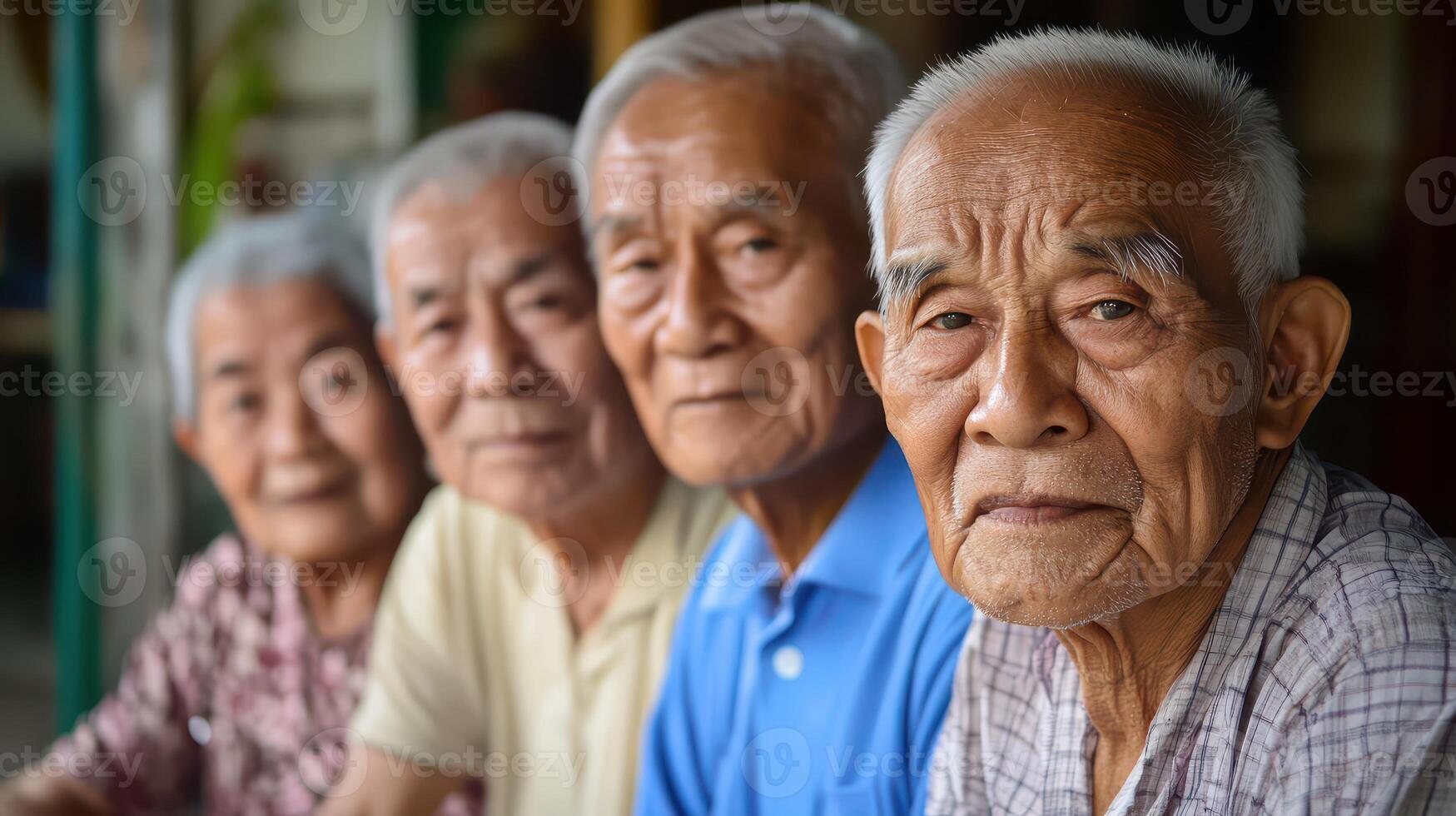 Senior asian men sitting together photo
