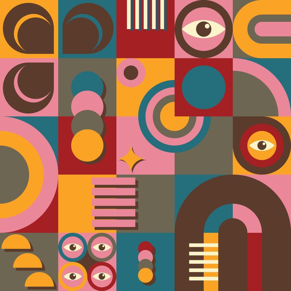 Vibrant Bauhaus Pattern vector
