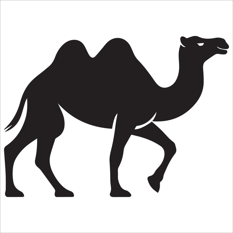 Graceful Walking Camel Silhouette Design vector