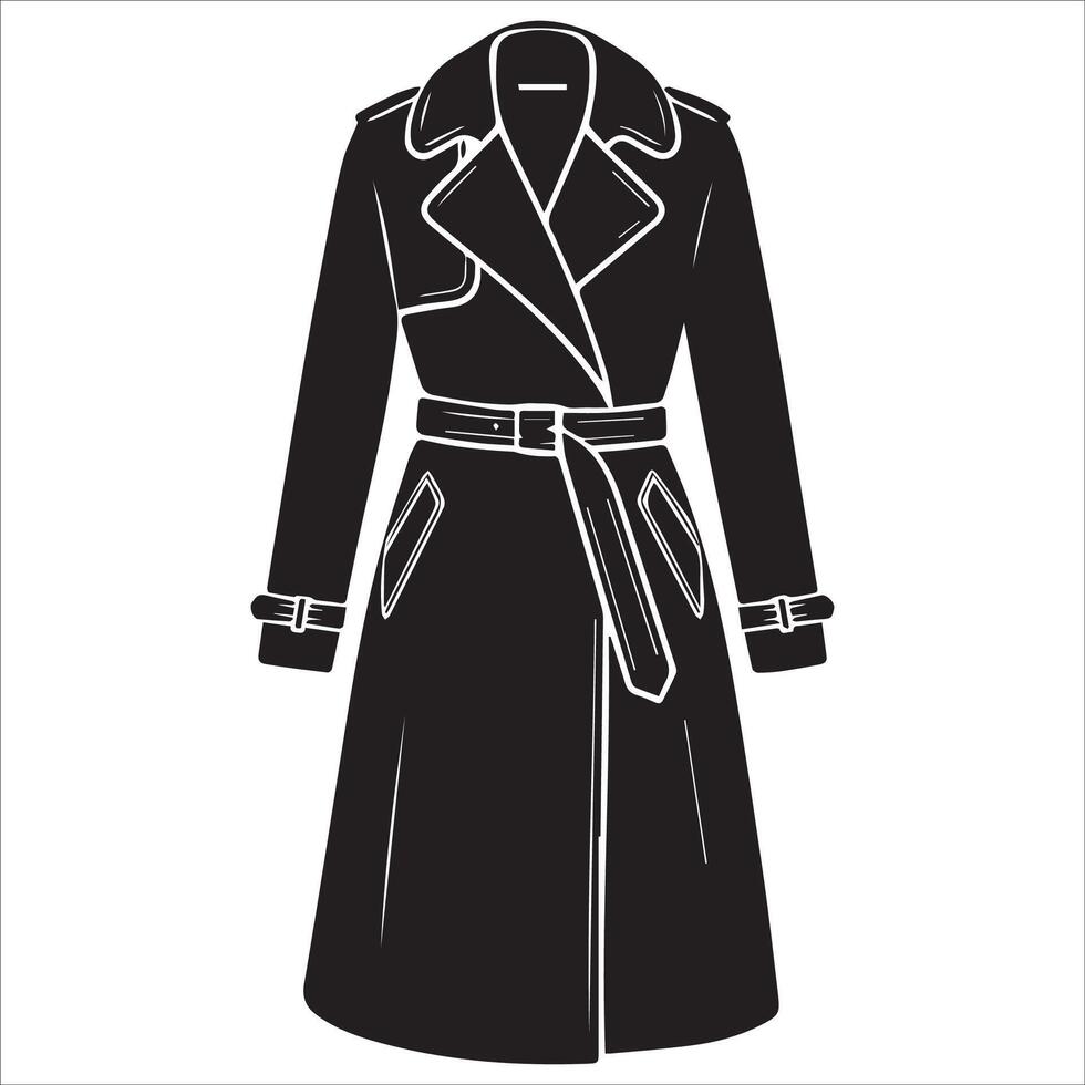 Timeless Robe Coat Silhouette for Fashion Lovers vector