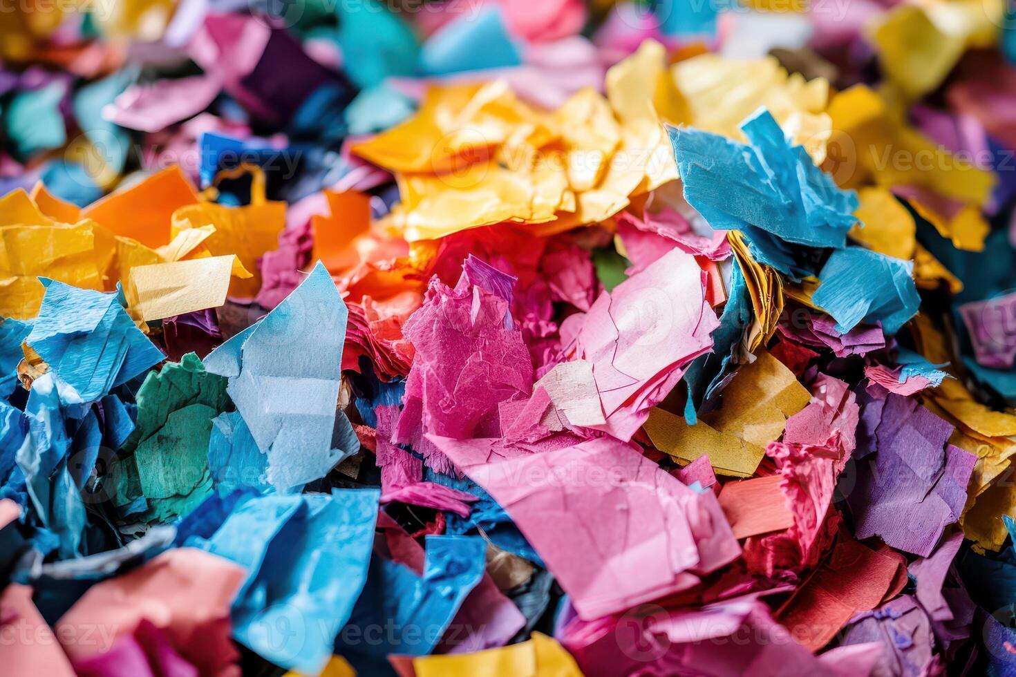 A pile of colorful paper scraps photo