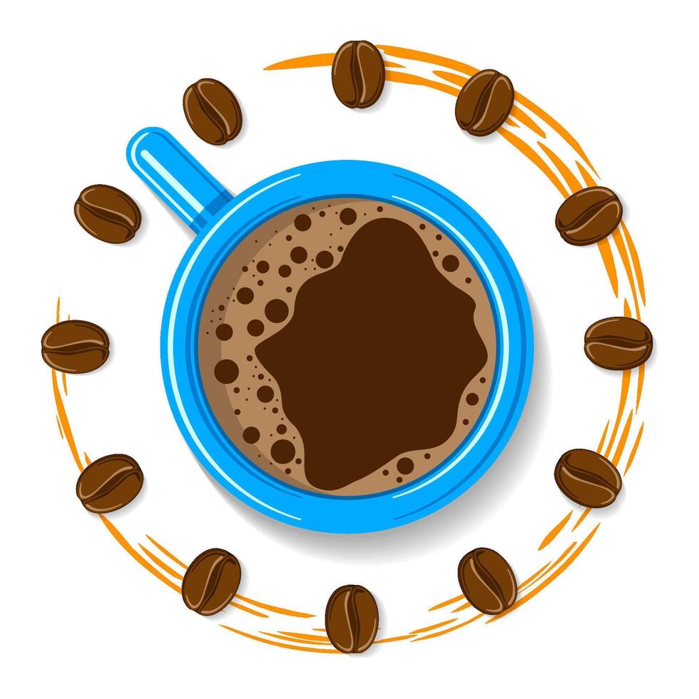 morning coffee cup time vector