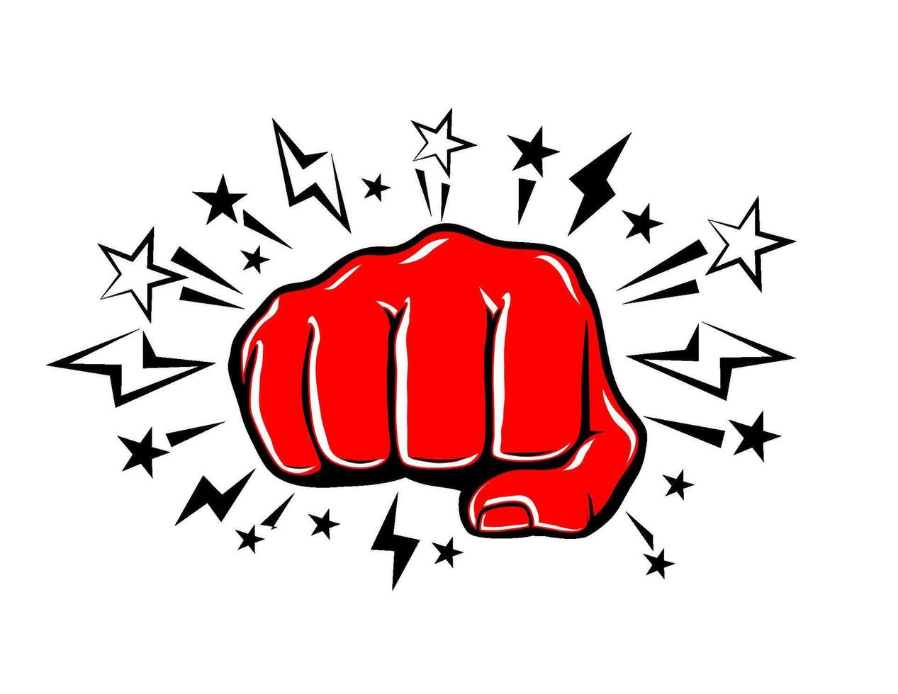 hit fist in comic exploding style vector
