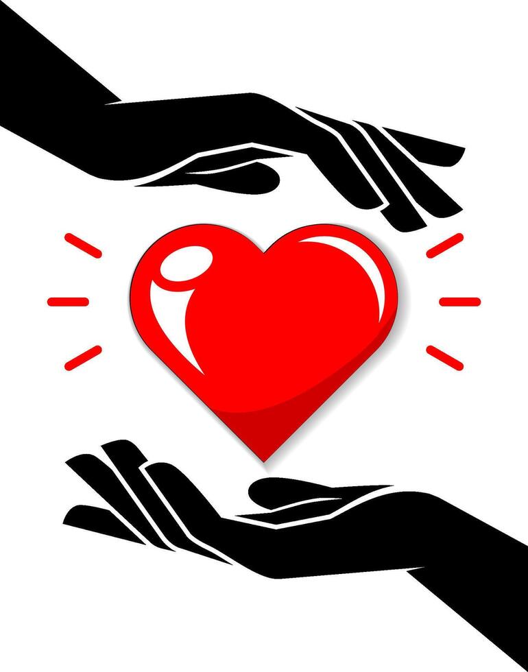 couples hands holding heart vector
