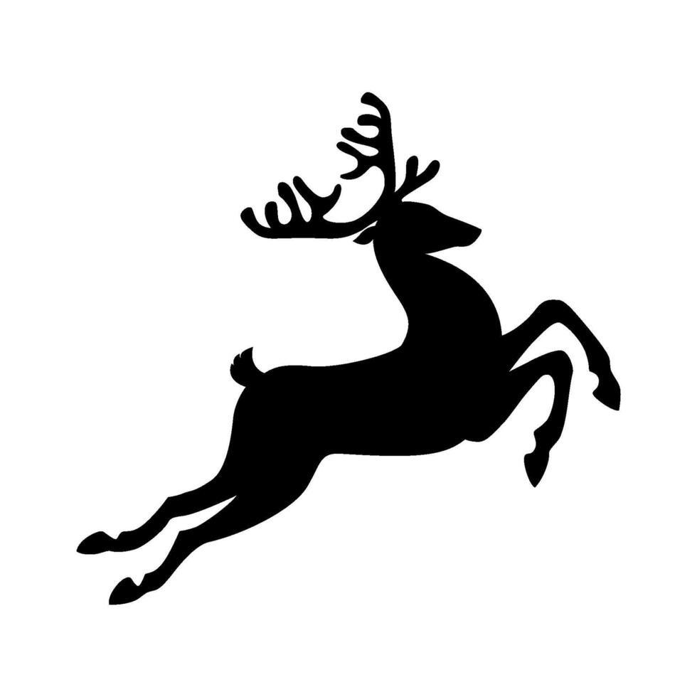 Running reindeer for Santa sleigh icon vector
