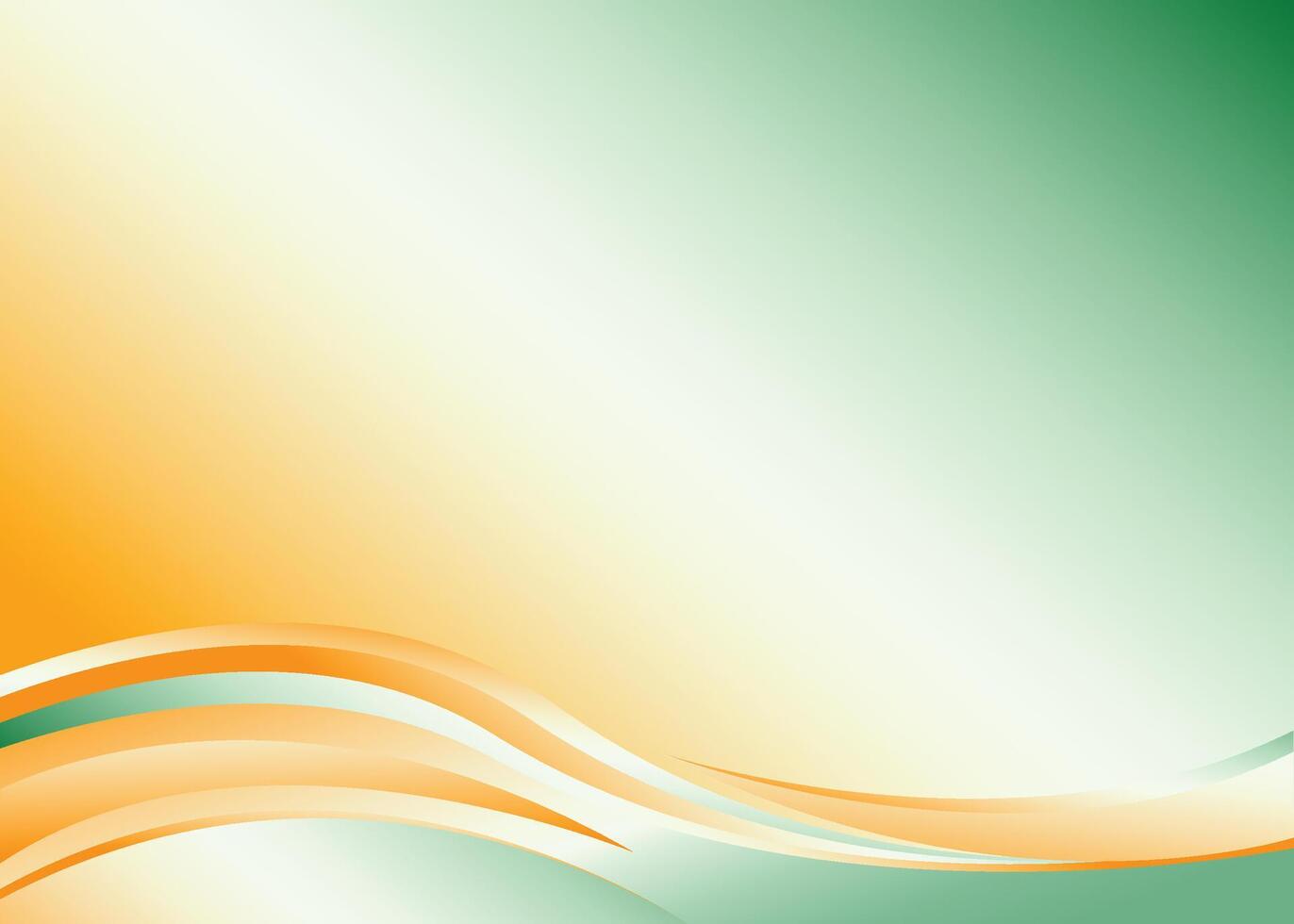 Luxury green and orange background ornament with gradient shape vector