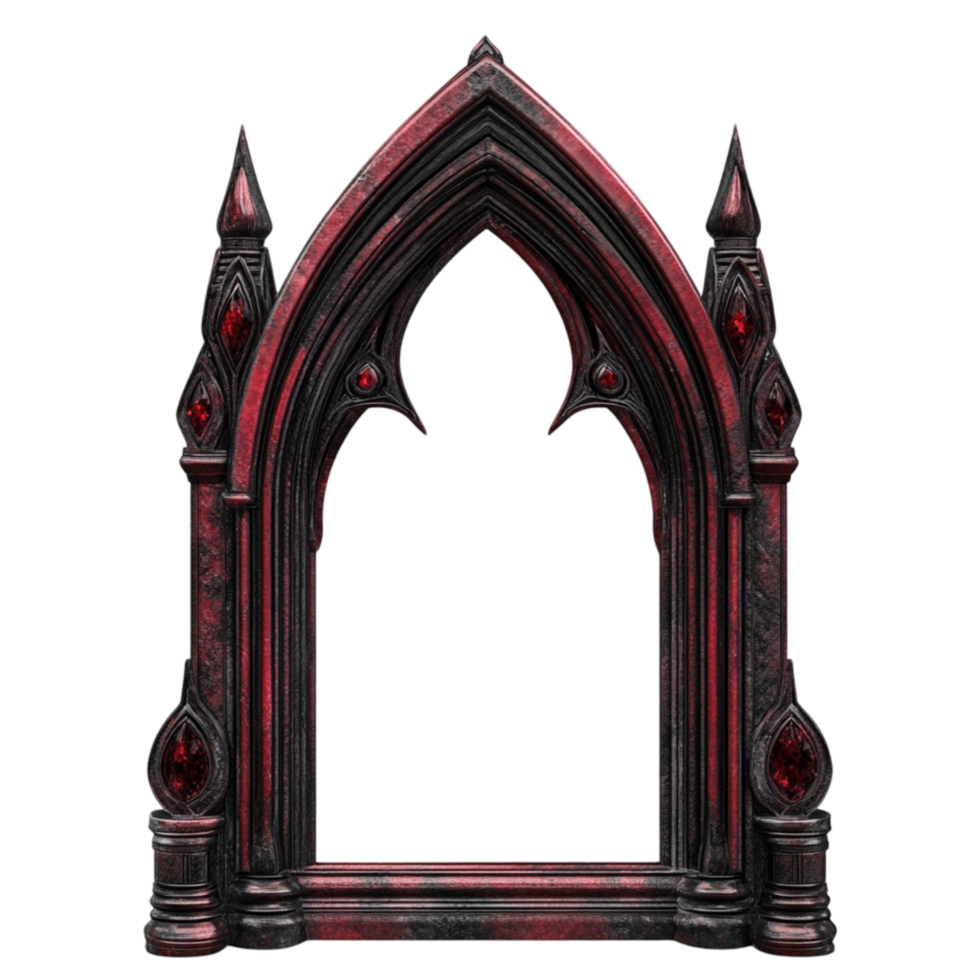 Elegant Red Archway With Classic Architectural Design Isolated On A Transparent Background png