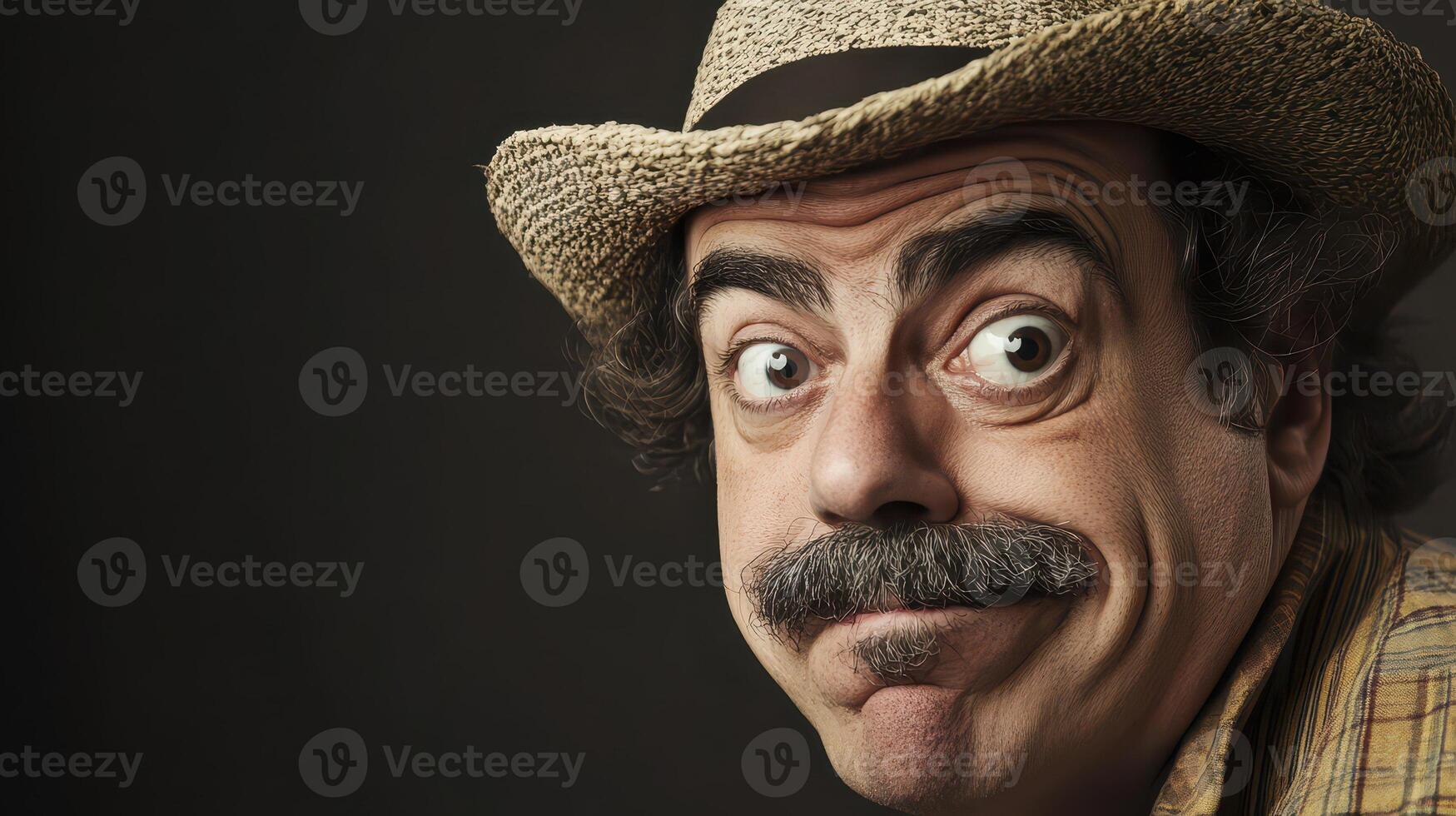 A man with a mustache and hat photo