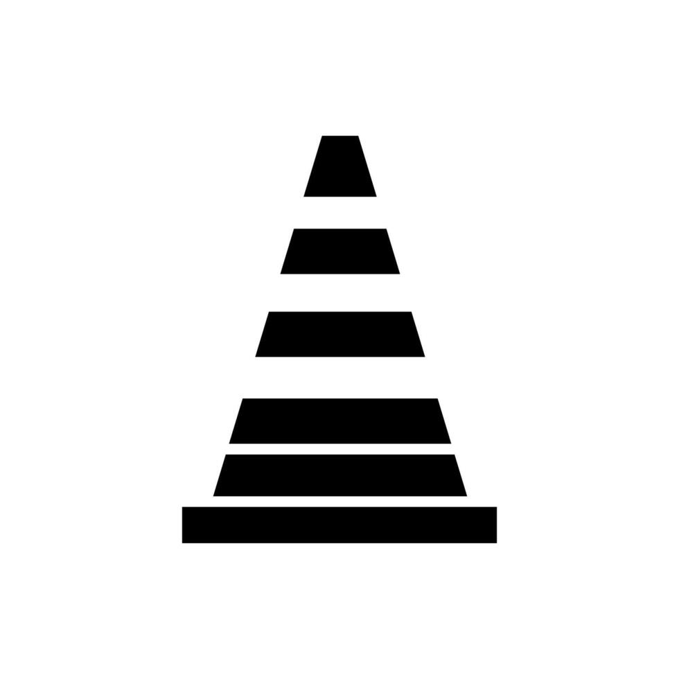 A black and white image of a traffic cone vector