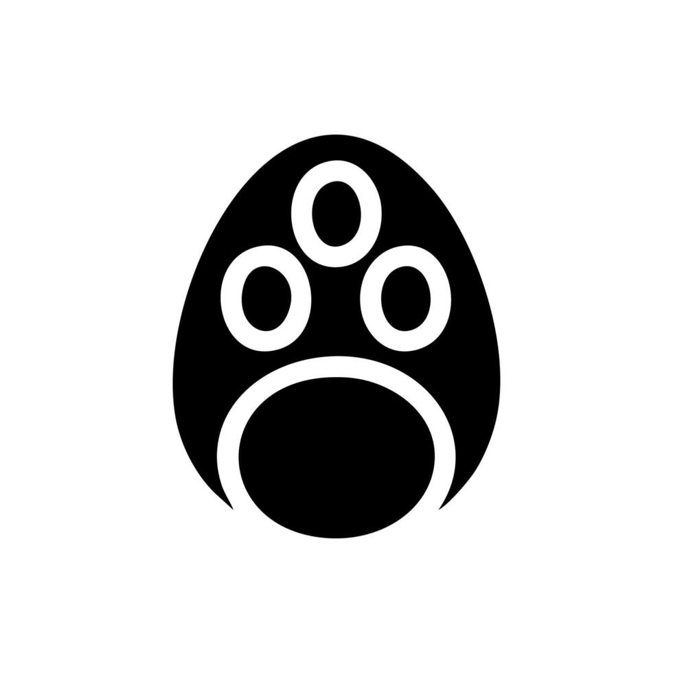 A black and white illustration of a paw print vector