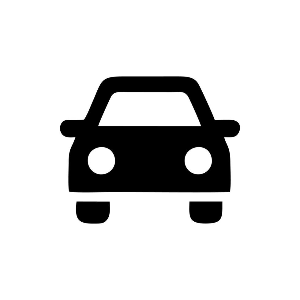 Car icon on white background bold vector