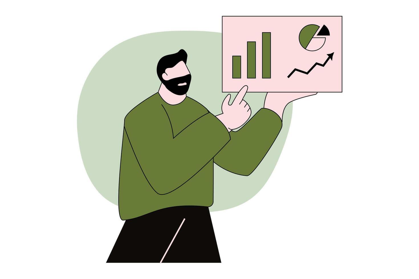 People marketing from market analysis data vector