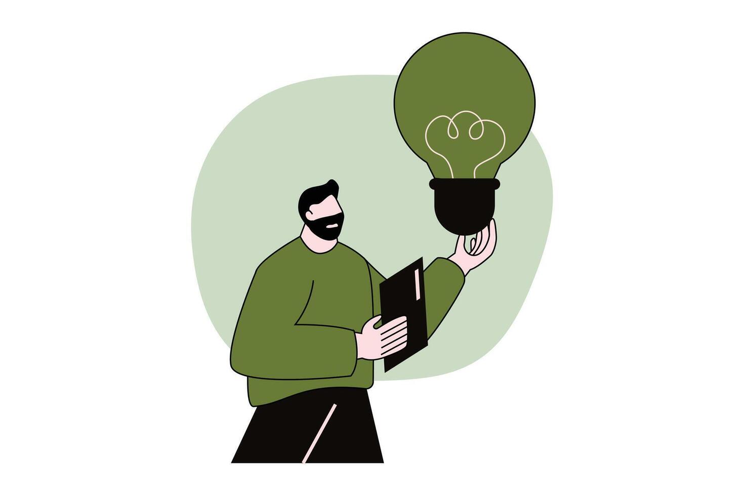 Ideas thingking people hold bulb for mind out of the box vector