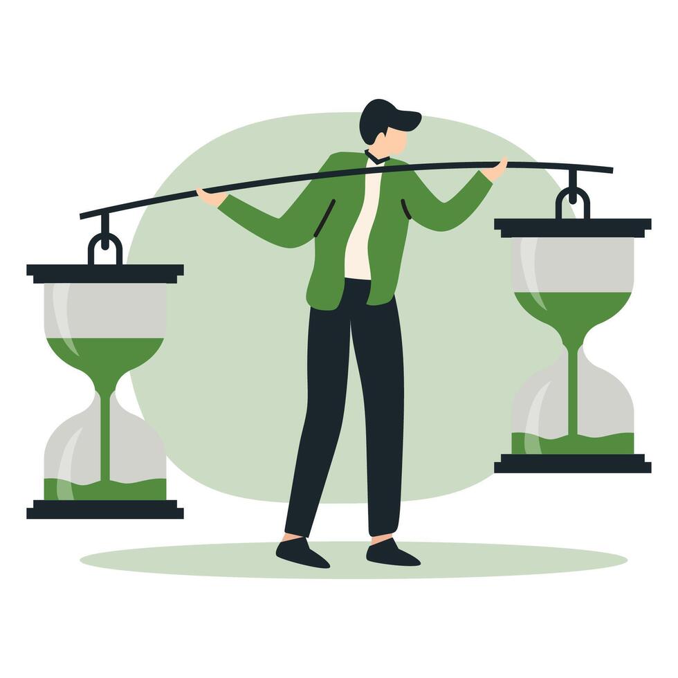 Balance time management character people vector
