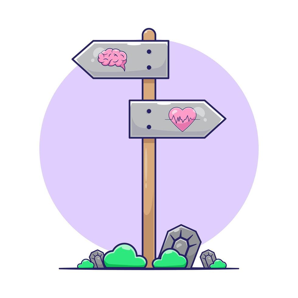 Draw cute Brain and heart sign concept design with flat style illustration cartoon isolated. Success concept vector