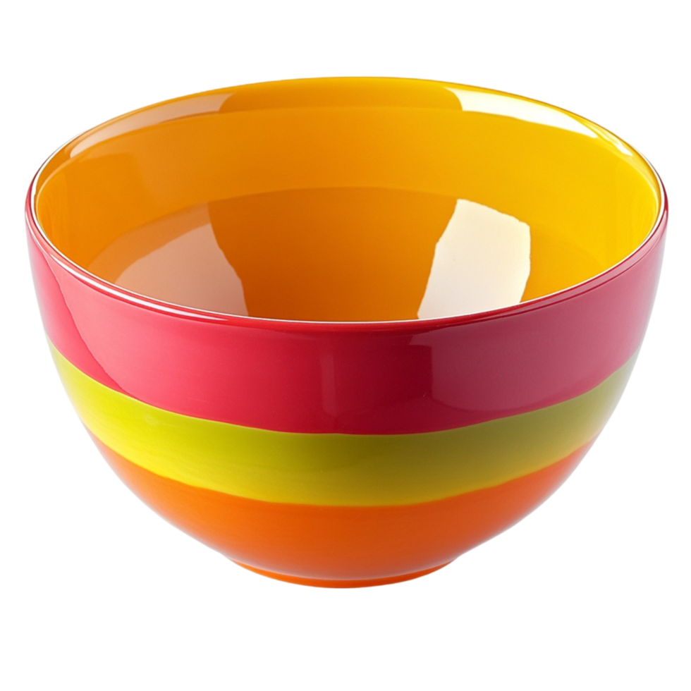 A bowl with a colorful stripe pattern on it png