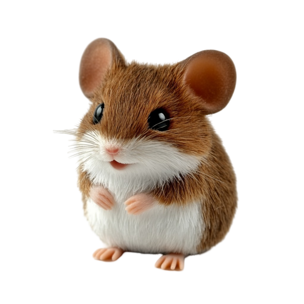 Adorable Little Mouse Standing Curiously And Isolated On A Transparent Background png