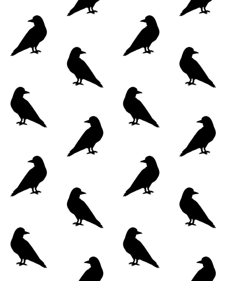 Seamless pattern of hand drawn doodle sketch raven vector
