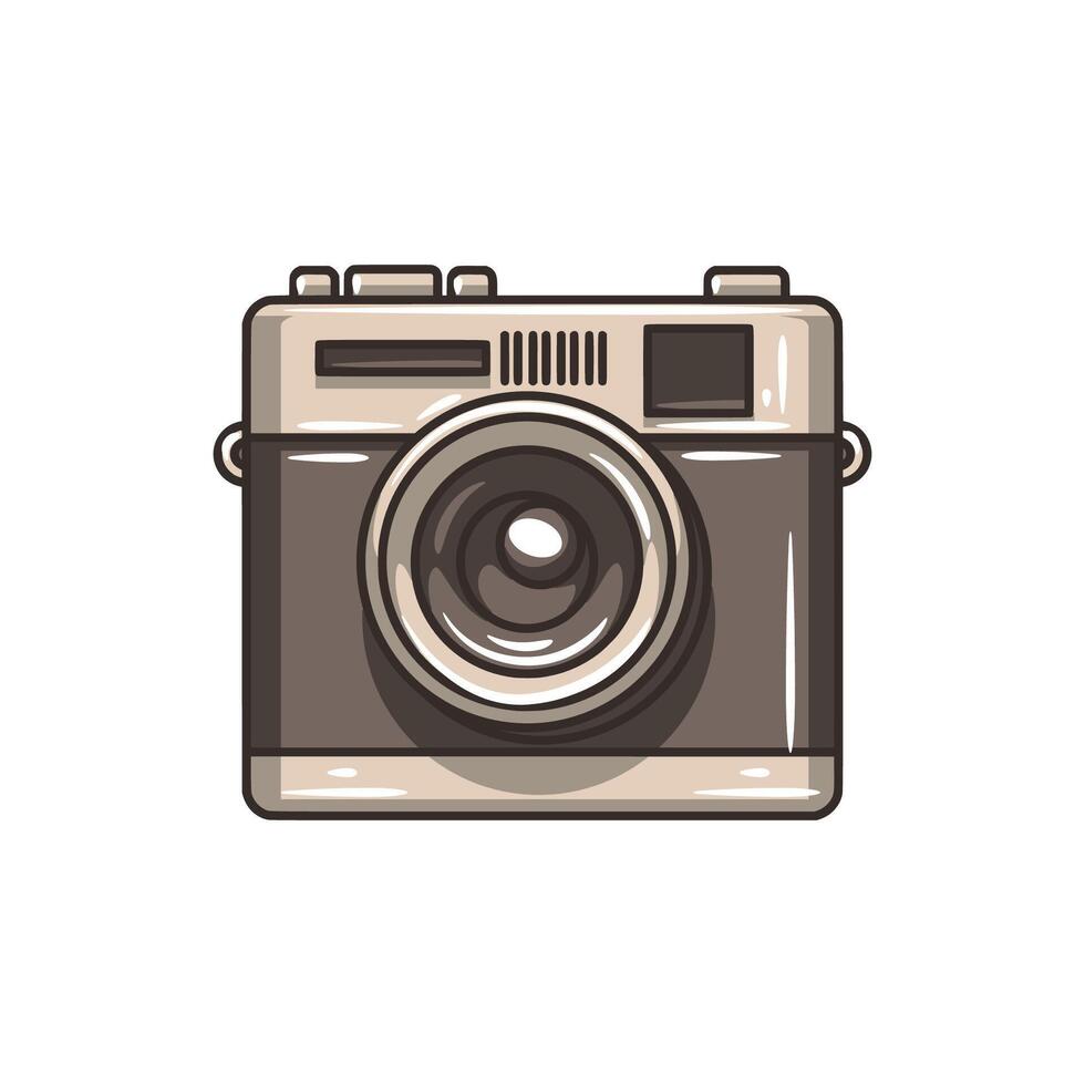 Classic Retro Camera Full Color Art vector