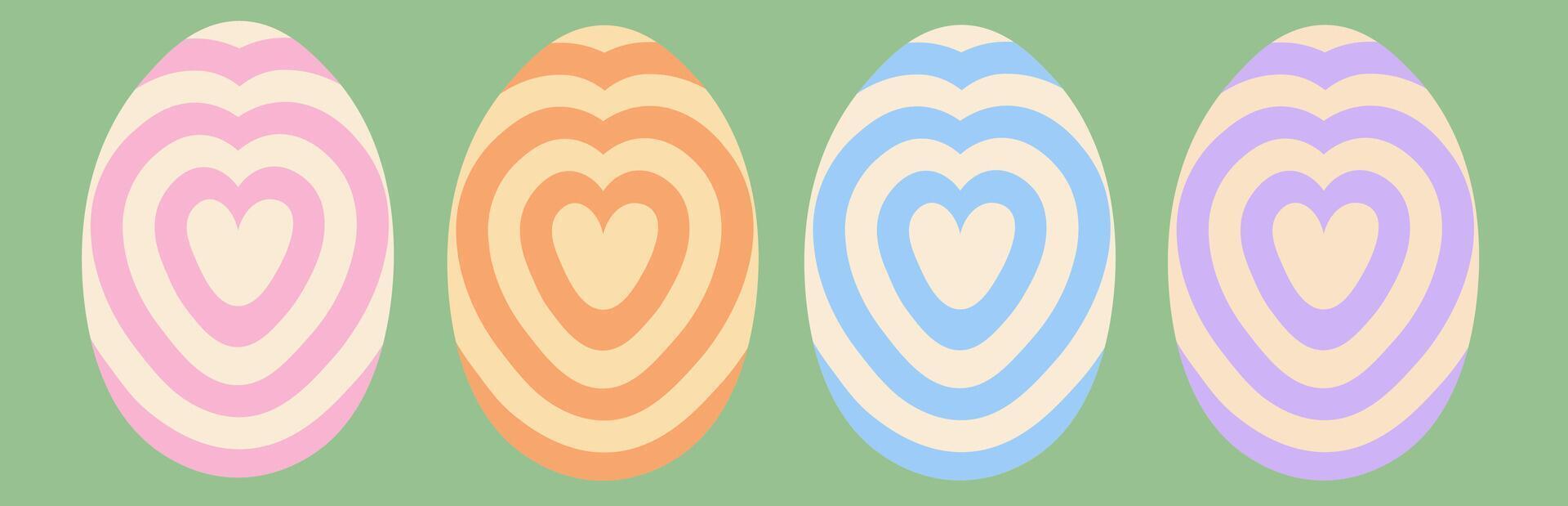 vintage eggs set vector