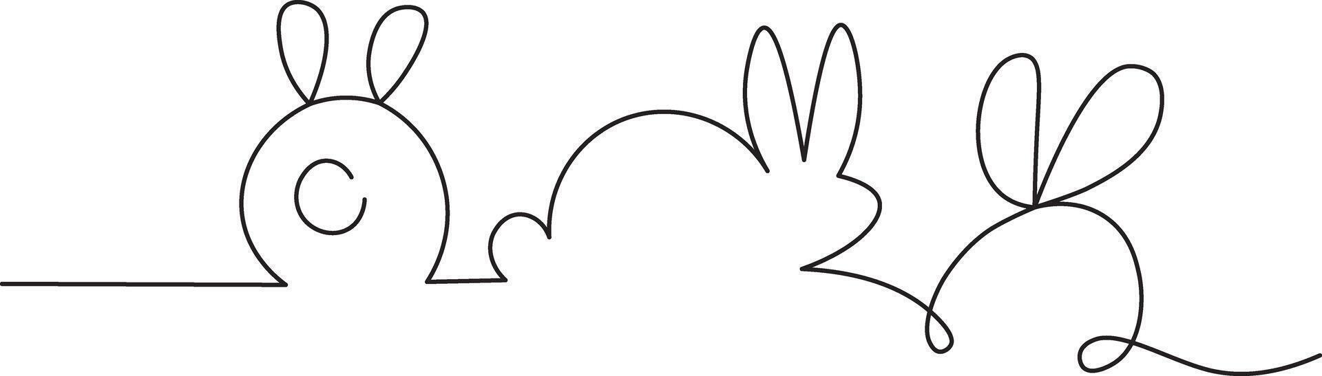easter bunny doodle vector