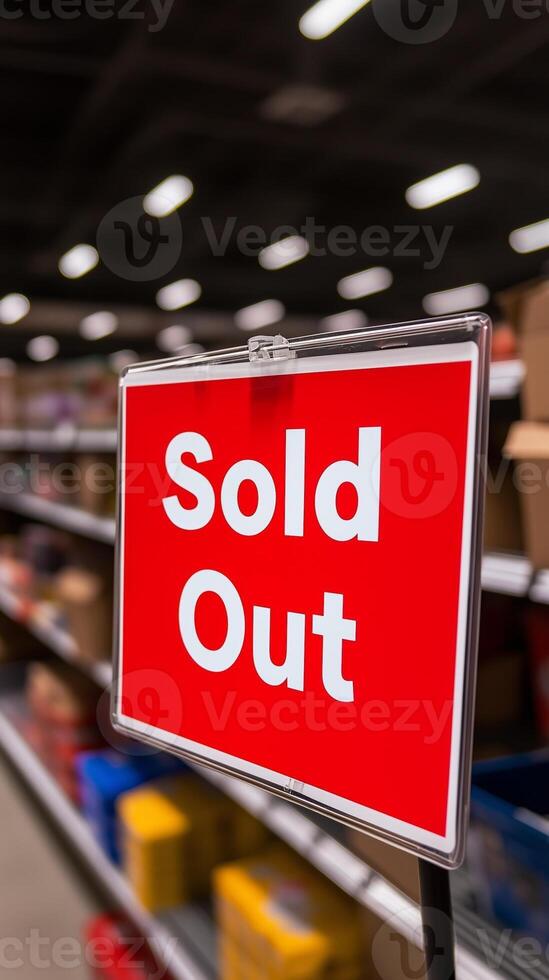 Sold Out Sign in Store photo