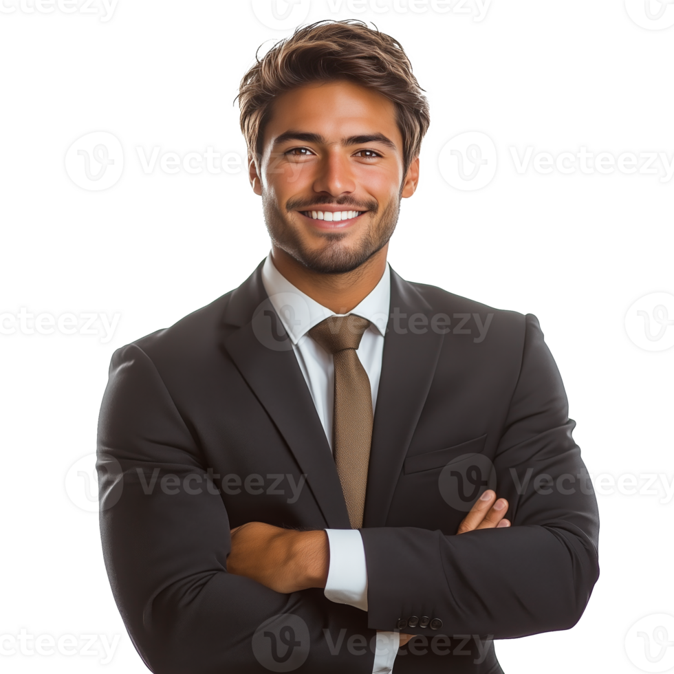 Confident Businessman in a Suit Smiling for a Professional Portrait in a Bright Setting png