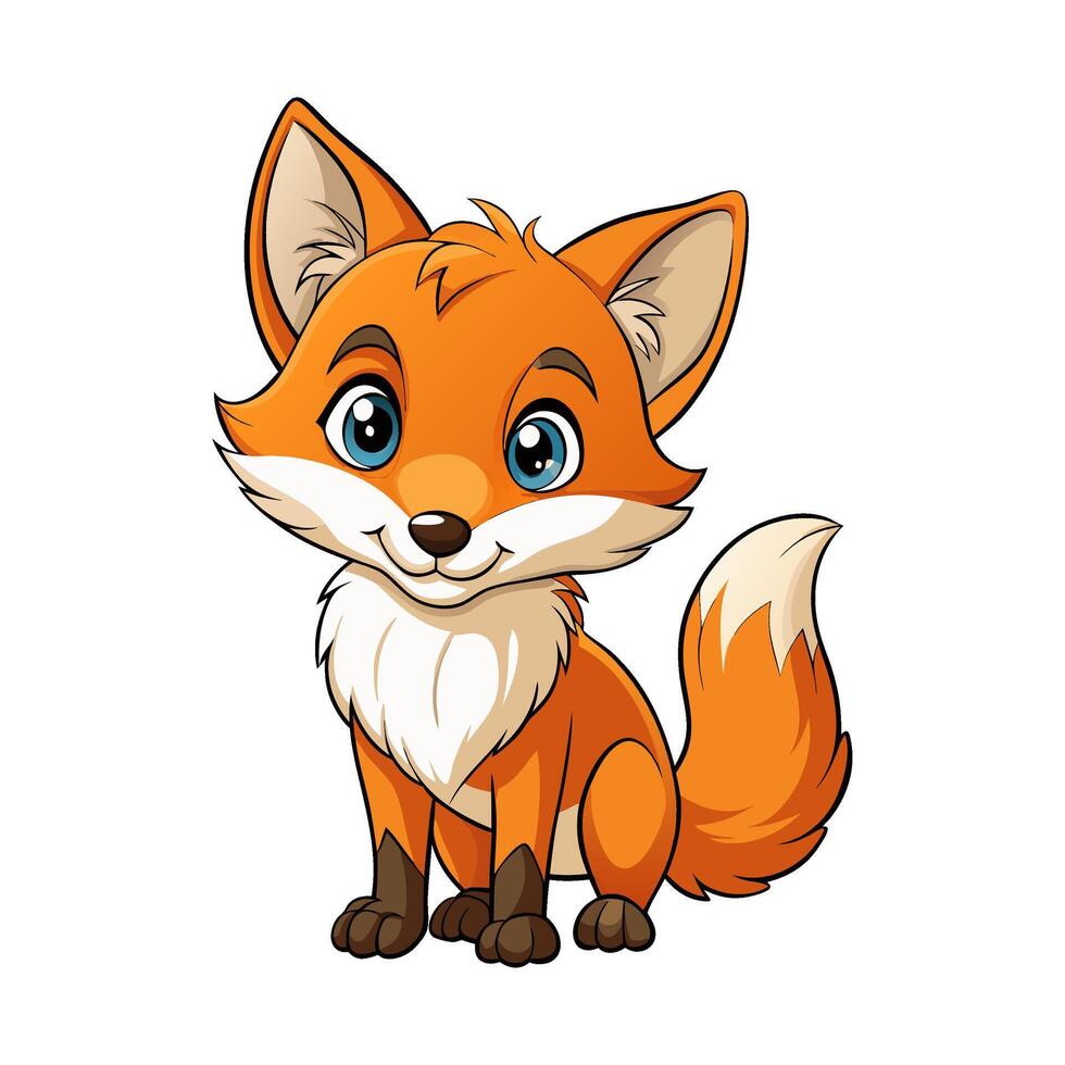 Fox illustration on a white vector