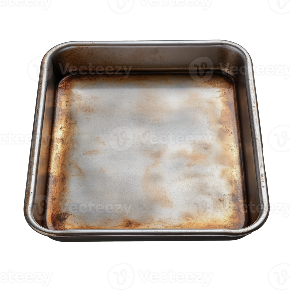 Rusty Baking Pan Shows Wear From Years of Cooking and Baking in a Busy Kitchen Environment png