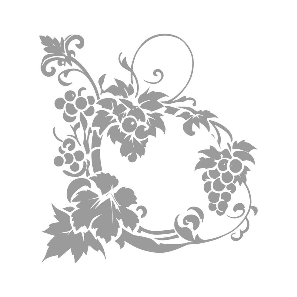 Hand drawn grape vine drawing illustration vector