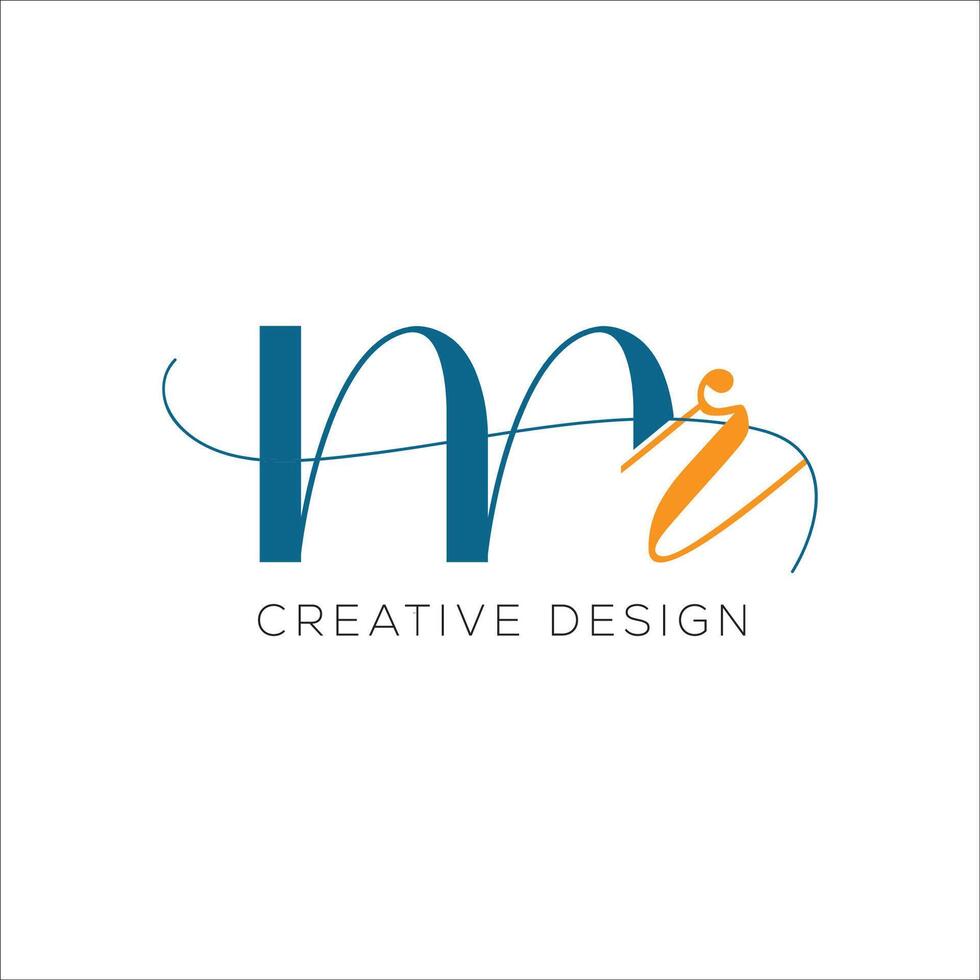 mr initial logo design app vector
