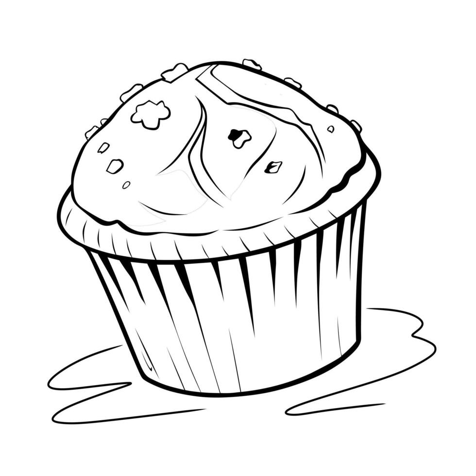 Muffin Line Art Illustration vector