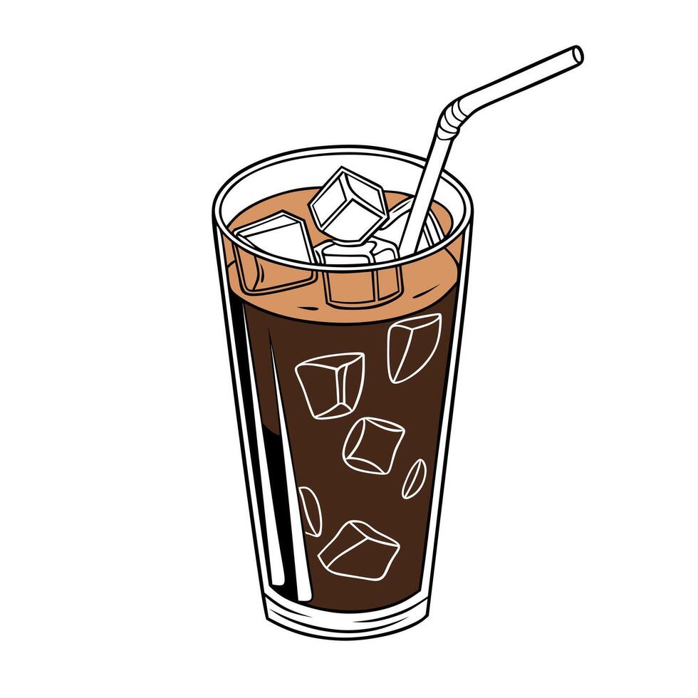 Iced Coffee Milk Illustration vector