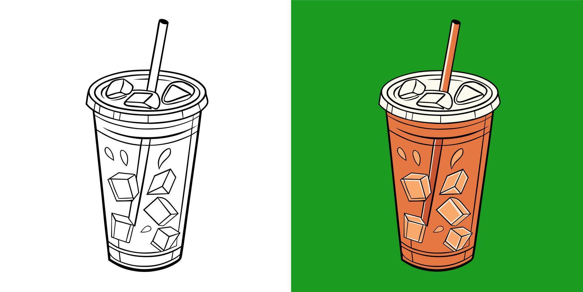Iced Thai Tea Illustration vector