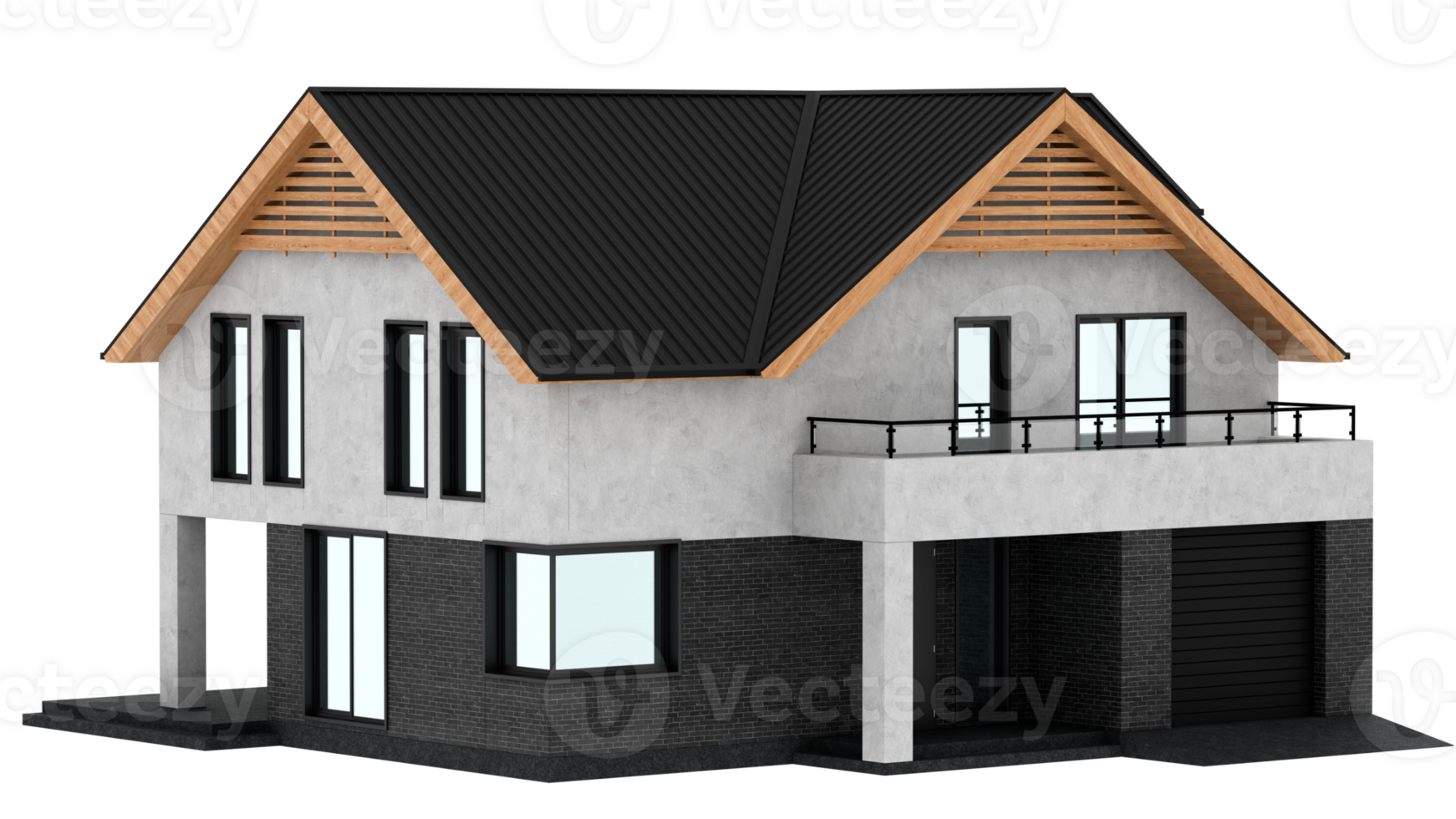 3d render minimalist house with transparent background png