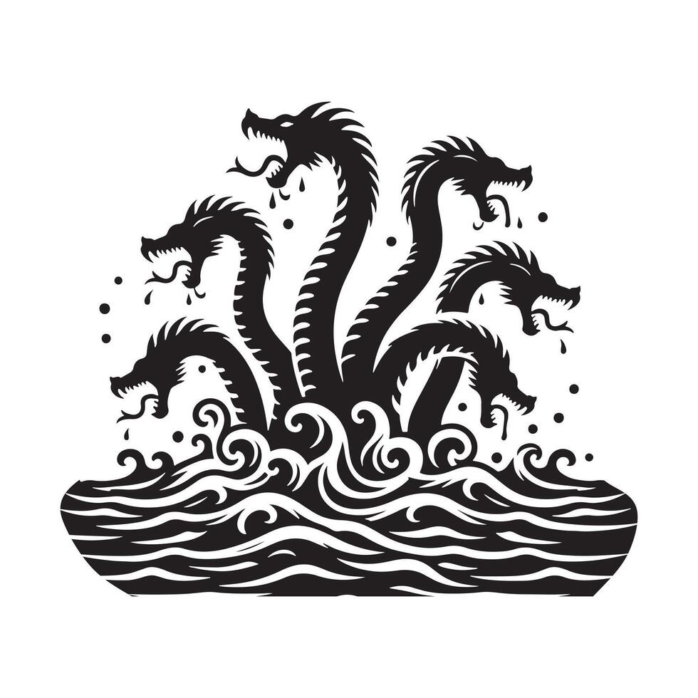 Ancient Mythology Hydra Emblem vector