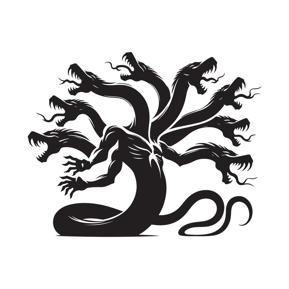 Epic Fantasy Creature Silhouette vector