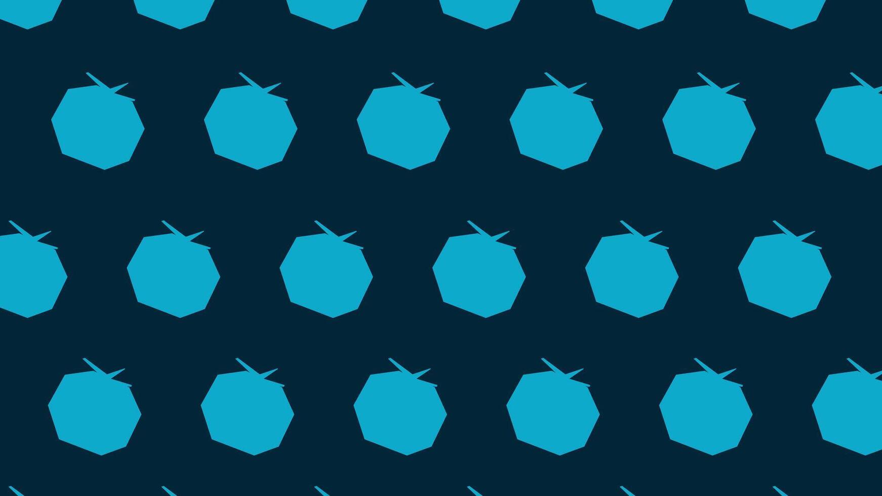 Geometric background featuring blue octagonal shapes with small leaf like details on a dark background. Modern, minimalistic design ideal for fabric prints, wallpapers, and digital backdrops. vector