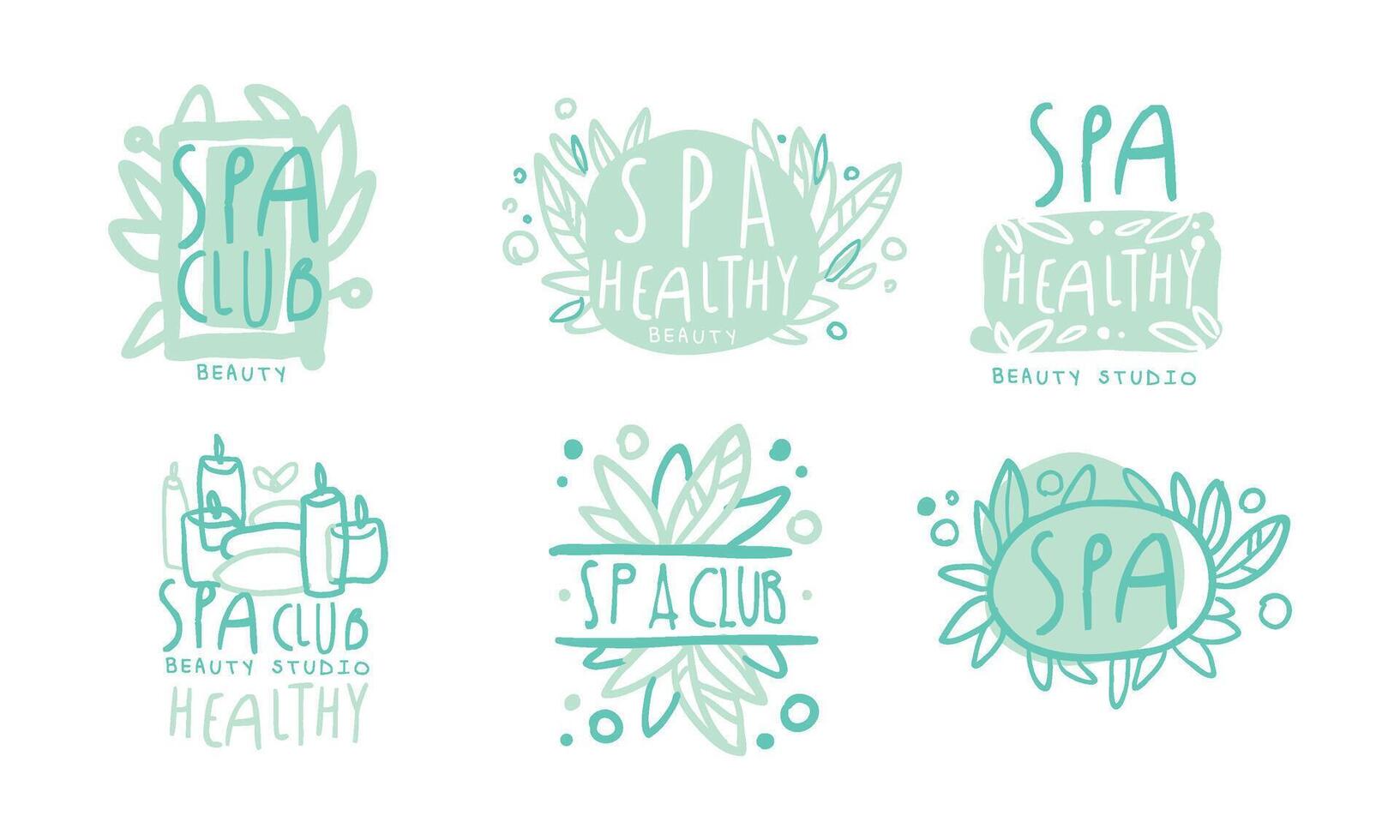 Spa Club Labels or Logos Design Set vector
