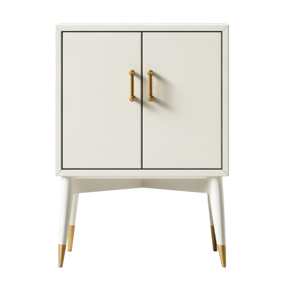 Front view of stylish modern minimalist storage cabinet png