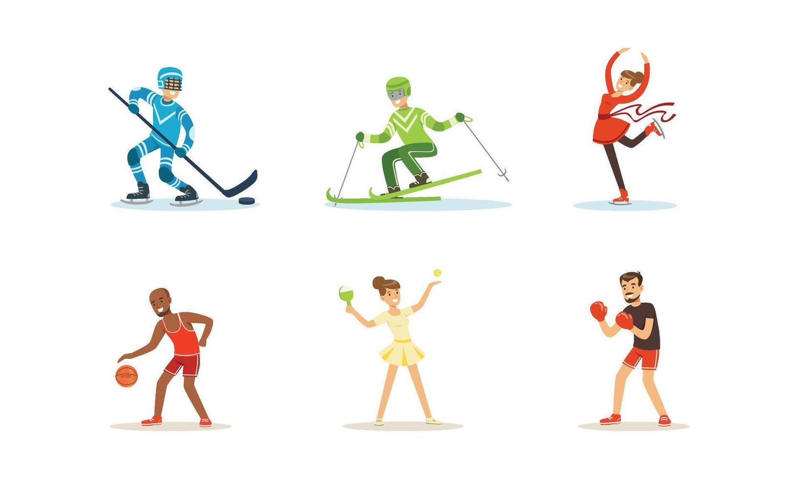 People Doing Different Kinds of Sports Set vector