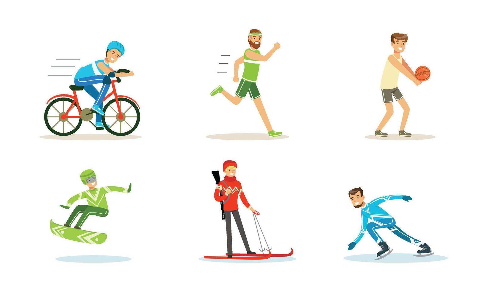 People Doing Different Kinds of Sports Set vector