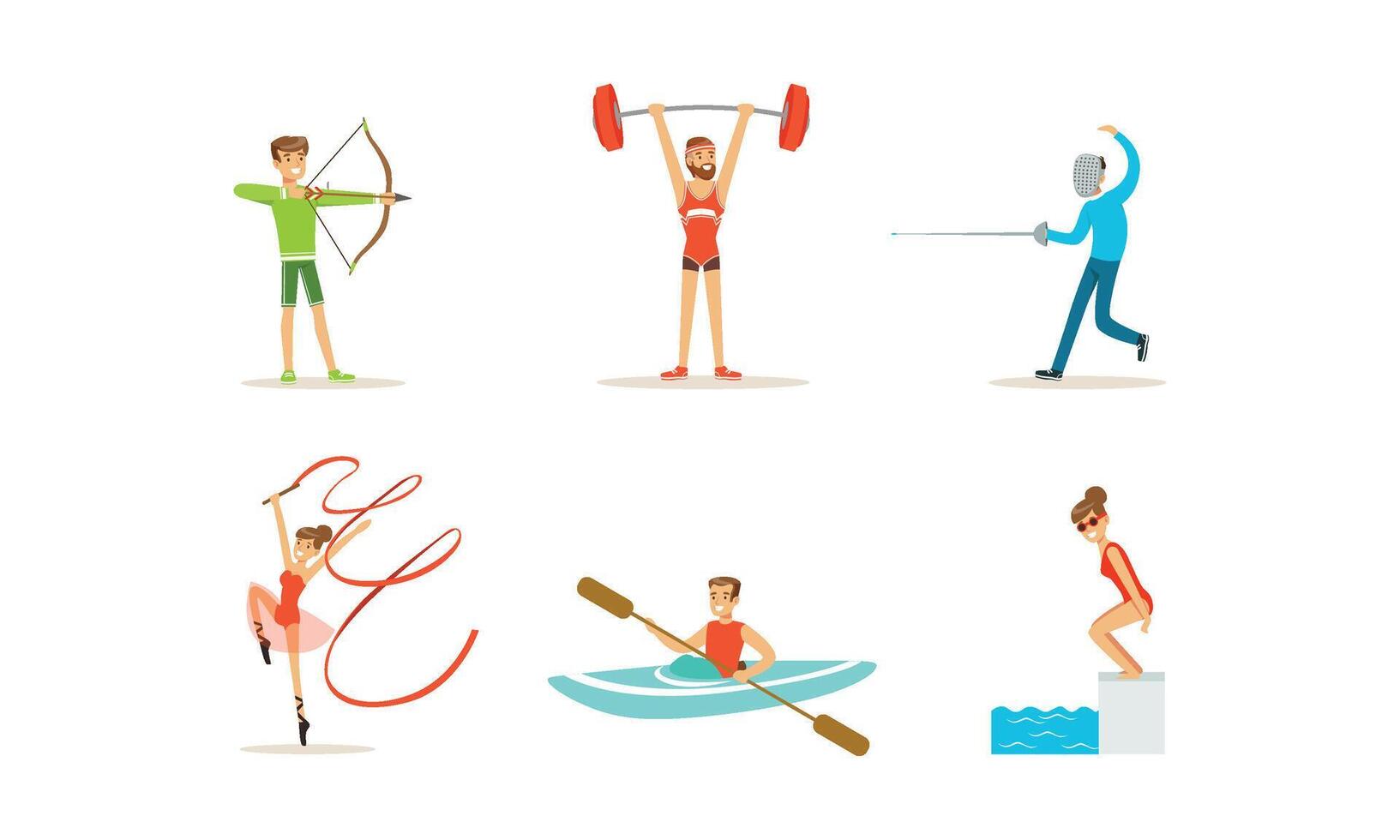 People Doing Different Kinds of Sports Set vector