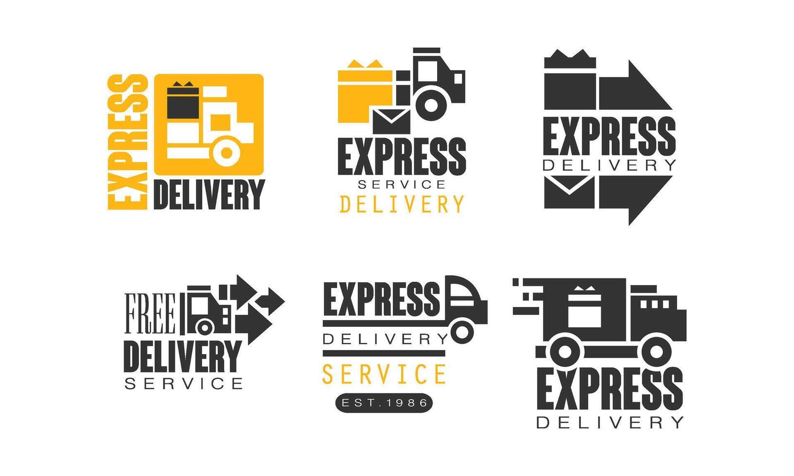 Shipping and Delivery Service Logos Set vector